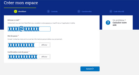 formulaire inscription espace macif