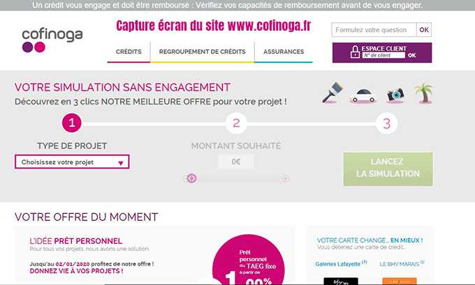 cofinoga.fr organisme credit en ligne