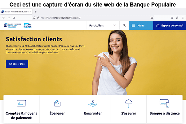 Site officiel de la banque Populaire Rives de Paris 